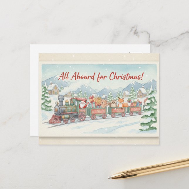 Tarjeta postal vintage de Navidad (Anverso/Reverso In Situ)
