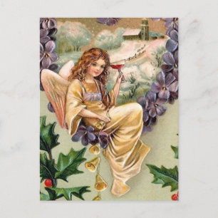 Tarjeta postal vintage de Navidad Angel