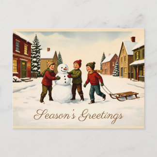 Tarjeta postal vintage de Navidad de hombre de nie