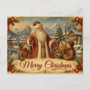 Tarjeta postal vintage de Navidad de Papá Noel V