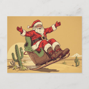 Tarjeta postal vintage de Navidad del suroeste