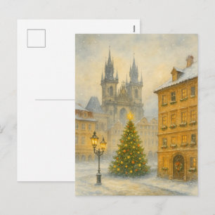 Tarjeta postal vintage de Navidad Praga • Retro Ci