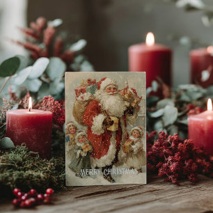 Tarjeta postal vintage de Navidad victoriana