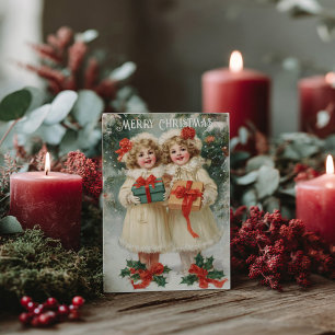Tarjeta postal vintage de Navidad victoriana