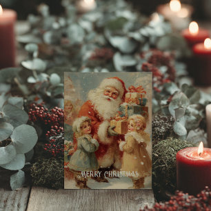 Tarjeta postal vintage de Navidad victoriana