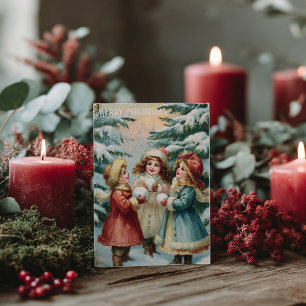 Tarjeta postal vintage de Navidad victoriana