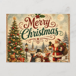 tarjeta postal vintage de niños de navidad