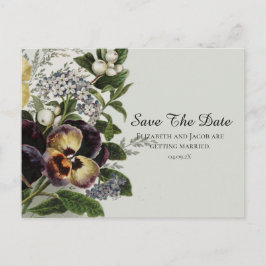 Tarjeta postal vintage de pansies para guardar la 