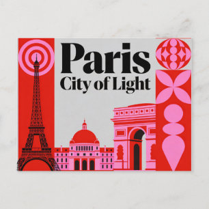 Tarjeta postal vintage de París Ciudad de la Luz
