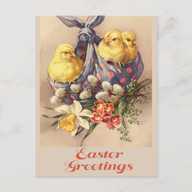 Tarjeta postal vintage de Pascua (Anverso)