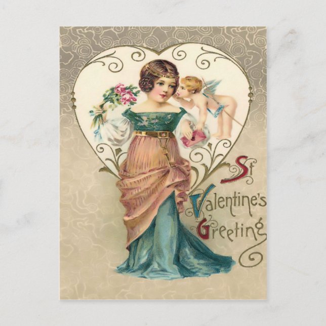 Tarjeta postal vintage de San Valentín (Anverso)