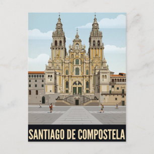 Tarjeta postal vintage de Santiago de Compostela