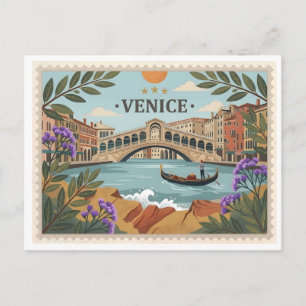 Tarjeta postal vintage de Venecia Italia