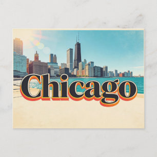 Tarjeta postal vintage de viaje a Chicago