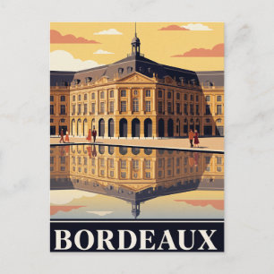 Tarjeta postal vintage de viaje Bordeaux