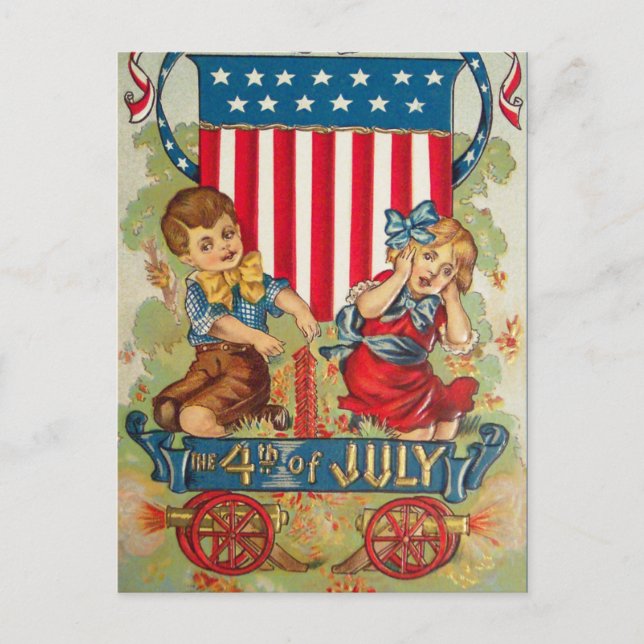 Tarjeta postal vintage del 4 de julio (Anverso)
