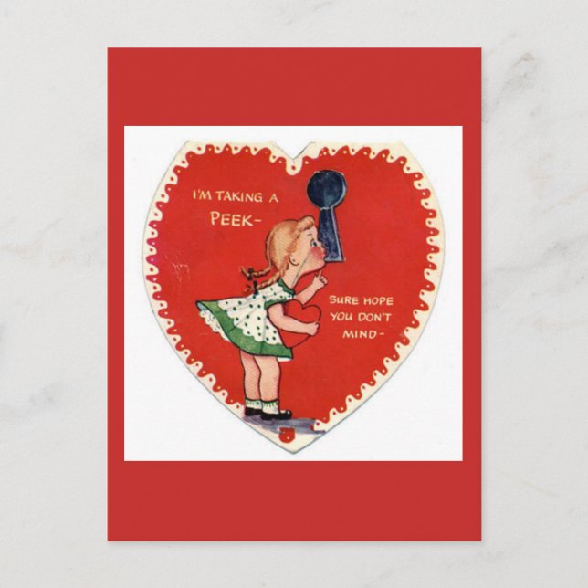 Tarjeta postal vintage del Día de San Valentín (Anverso)