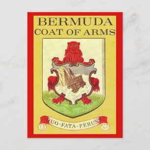 Tarjeta postal vintage del escudo de armas de Berm