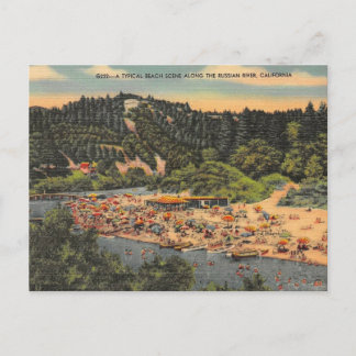 Tarjeta postal vintage del río Ruso