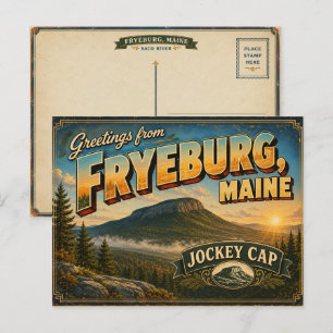 Tarjeta postal vintage escénica de Fryeburg Maine