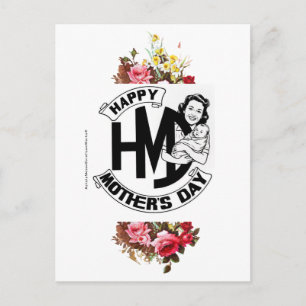 Tarjeta postal vintage Feliz Día de la Madre