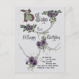 Tarjeta postal Vintage Happy Birday