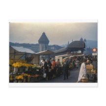 Tarjeta postal vintage Lucerna Suiza 1959
