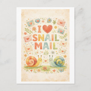 Tarjeta Postal Vintage "Me Encanta el Correo de Ca