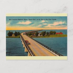 Tarjeta postal Vintage Overseas Highway Florida Ke