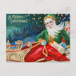 Tarjeta postal vintage retro de Navidad de Papá No