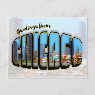 Tarjeta postal Vintage Style Chicago Cityscape