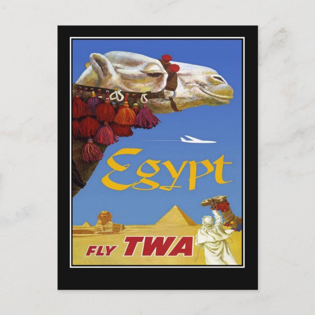 Tarjeta Postal Vintage Viajes Egipto Camello (Anverso)