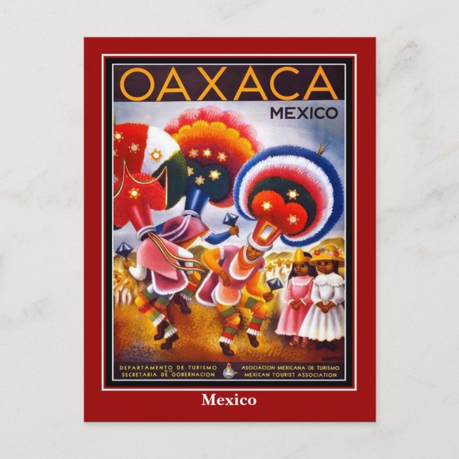 Tarjeta Postal Vintage Viajes México Oaxaca (Anverso)