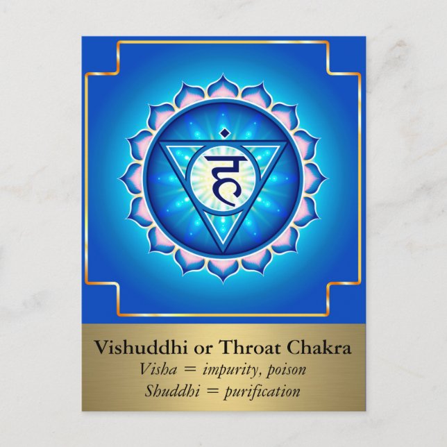 Tarjeta postal Vishuddhi o Throat Chakra (Anverso)