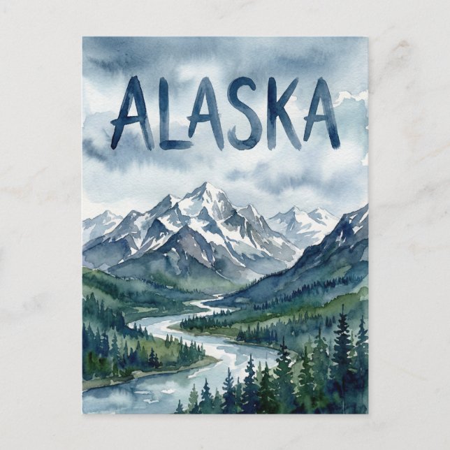 tarjeta postal vista de alaska (Anverso)