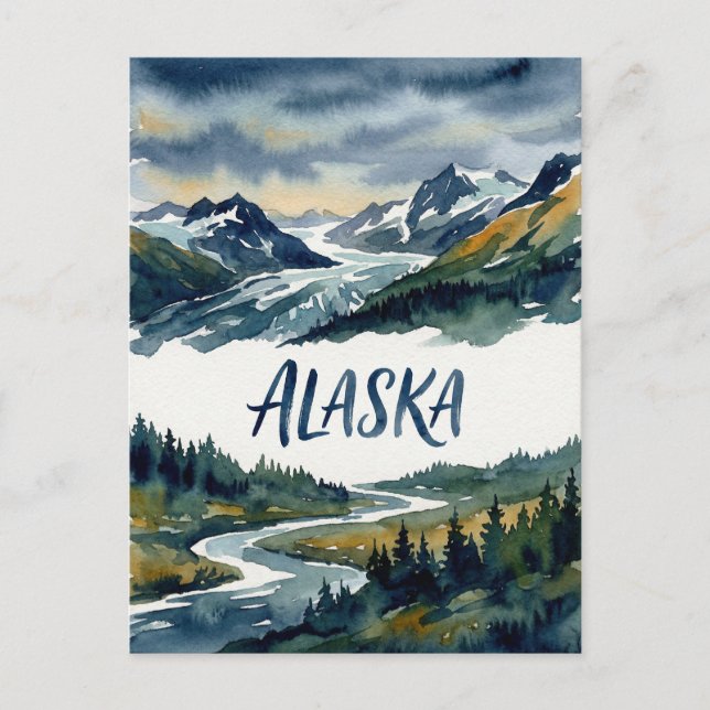 tarjeta postal vista de alaska (Anverso)
