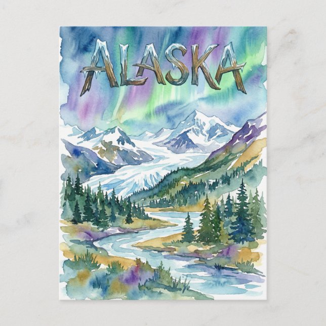 tarjeta postal vista de alaska (Anverso)