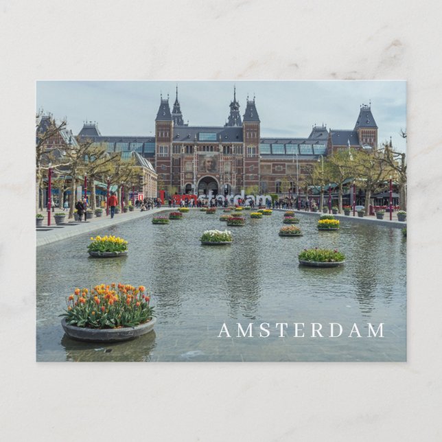 Tarjeta postal vista del Museo Rijksmuseum de Amst (Anverso)