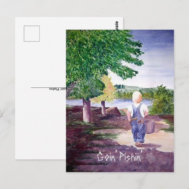 Tarjeta postal - Voy a pescar (Anverso / Reverso)