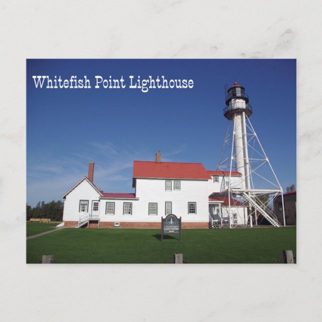 Tarjeta postal Whitefish Point Lighthouse (Anverso)