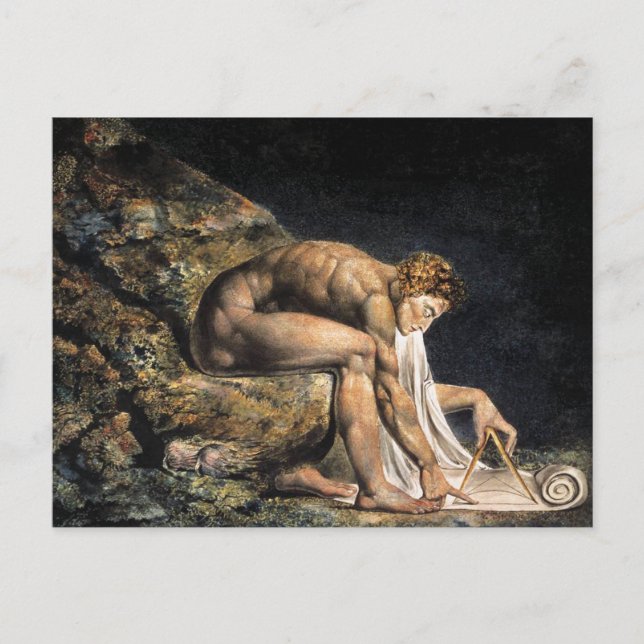 Tarjeta postal William Blake Isaac Newton (Anverso)