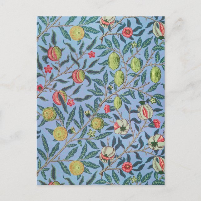 TARJETA POSTAL: WILLIAM MORRIS "POMEGRANADOS AZULE (Anverso)