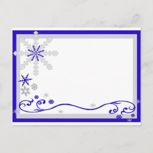 Tarjeta postal Winter Wonderland Blue Silver Snowf