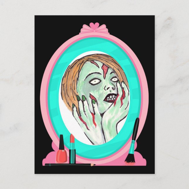 Tarjeta postal Zombie Face (Anverso)