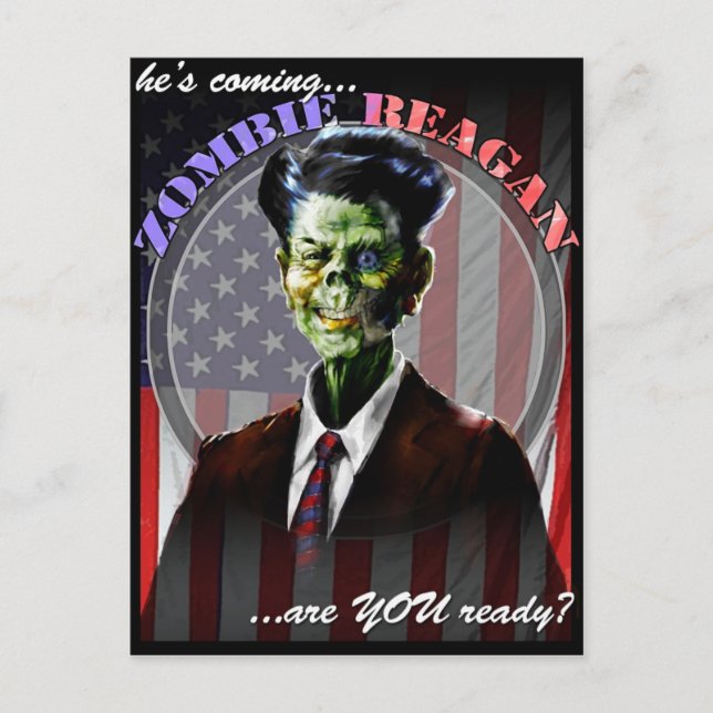 Tarjeta postal Zombie Reagan (Anverso)