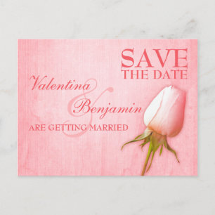 Tarjeta Postale de Guardar la Fecha Rosa Single Pi