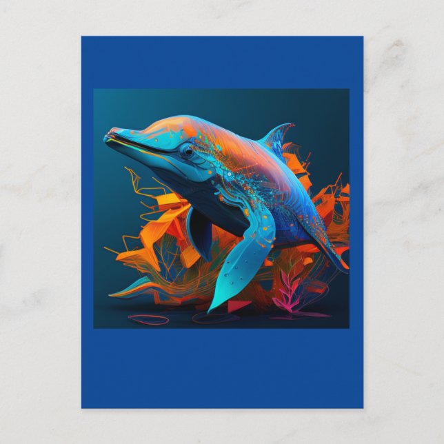 TARJETA POSTCARA AI DOLPHIN SWIM #1 (Anverso)