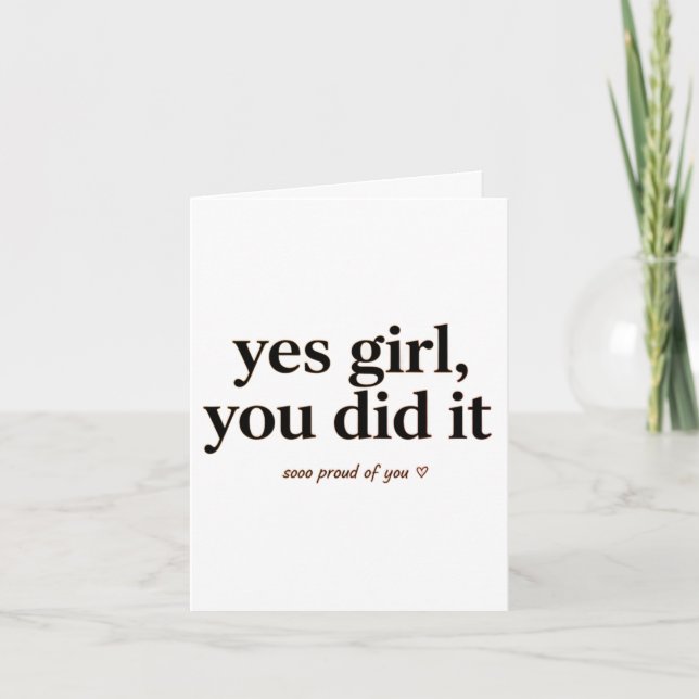 Tarjeta Postcard yes Girl you did it, gift card graduation (Anverso)