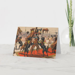 Tarjeta Poster Circo De Los Grandes Daneses Con Entrenador