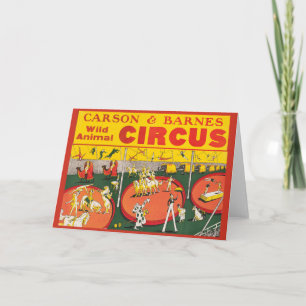 Tarjeta Poster de circo de animales salvajes